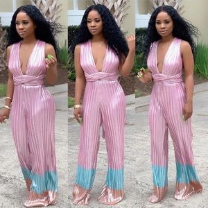 Pink Metallic Jumpsuit